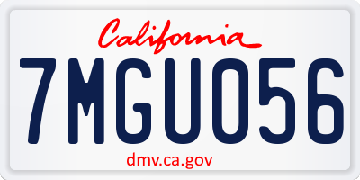 CA license plate 7MGU056