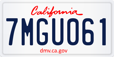 CA license plate 7MGU061