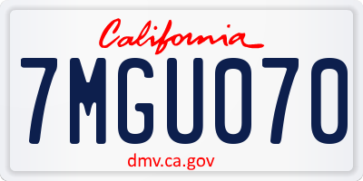 CA license plate 7MGU070