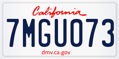 CA license plate 7MGU073
