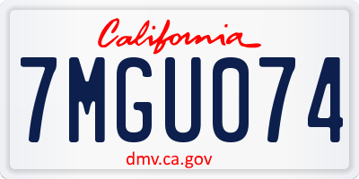 CA license plate 7MGU074