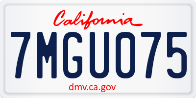 CA license plate 7MGU075