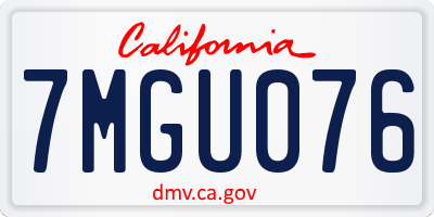 CA license plate 7MGU076