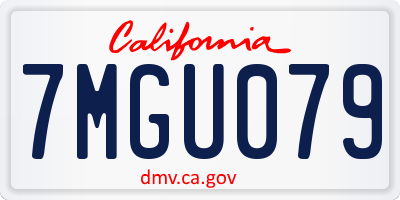CA license plate 7MGU079