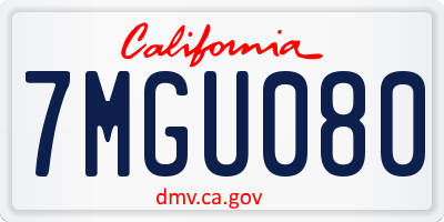 CA license plate 7MGU080