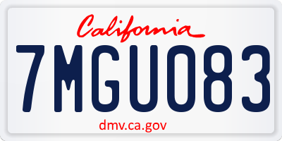 CA license plate 7MGU083