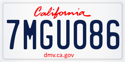 CA license plate 7MGU086