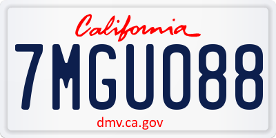 CA license plate 7MGU088