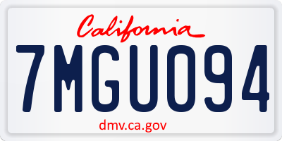 CA license plate 7MGU094