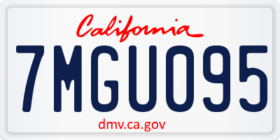 CA license plate 7MGU095