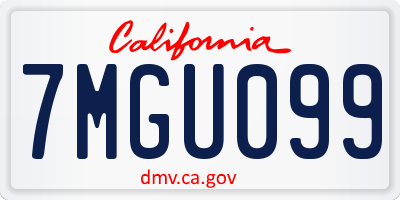 CA license plate 7MGU099