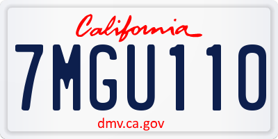 CA license plate 7MGU110