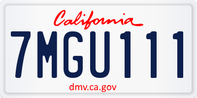 CA license plate 7MGU111