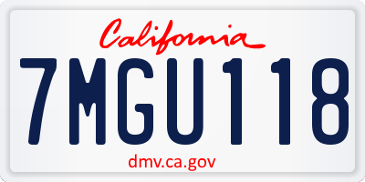 CA license plate 7MGU118