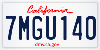 CA license plate 7MGU140