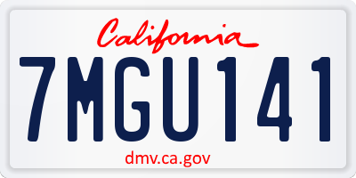 CA license plate 7MGU141
