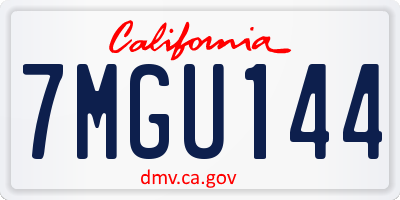 CA license plate 7MGU144