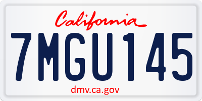 CA license plate 7MGU145