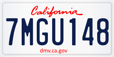 CA license plate 7MGU148