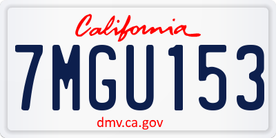 CA license plate 7MGU153