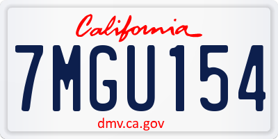 CA license plate 7MGU154