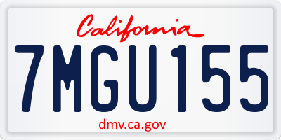 CA license plate 7MGU155
