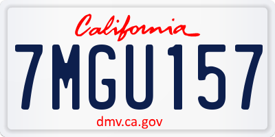 CA license plate 7MGU157