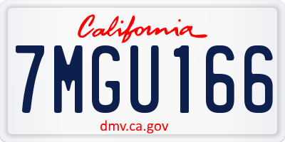 CA license plate 7MGU166