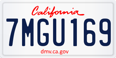 CA license plate 7MGU169