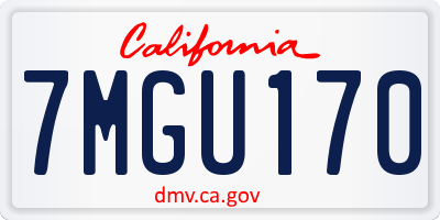 CA license plate 7MGU170