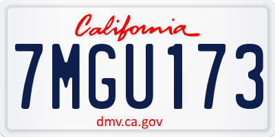 CA license plate 7MGU173