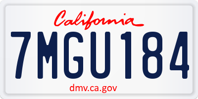 CA license plate 7MGU184