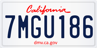 CA license plate 7MGU186