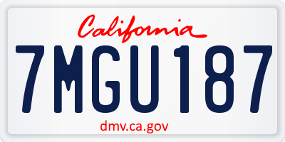 CA license plate 7MGU187
