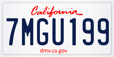 CA license plate 7MGU199