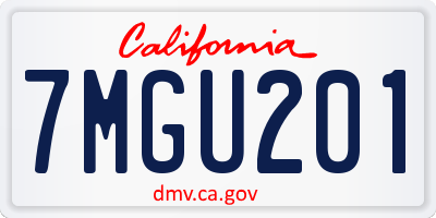 CA license plate 7MGU201