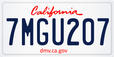 CA license plate 7MGU207