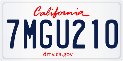 CA license plate 7MGU210