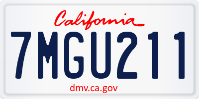 CA license plate 7MGU211