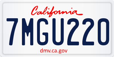 CA license plate 7MGU220