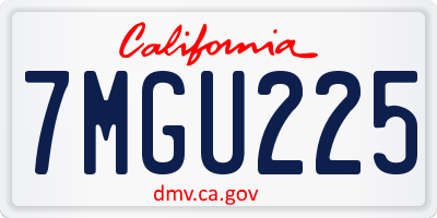 CA license plate 7MGU225