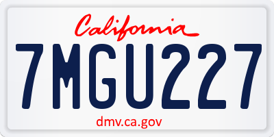 CA license plate 7MGU227