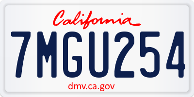 CA license plate 7MGU254