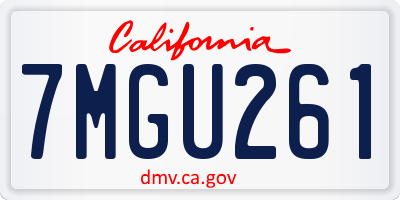 CA license plate 7MGU261