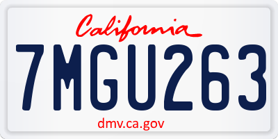 CA license plate 7MGU263