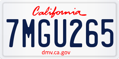 CA license plate 7MGU265
