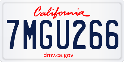 CA license plate 7MGU266