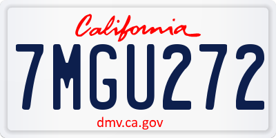 CA license plate 7MGU272