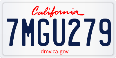 CA license plate 7MGU279