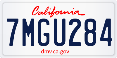 CA license plate 7MGU284